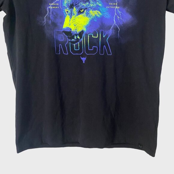 Under Armour Project Rock Wolf Graphic Shirt Black Men's Medium Short-Sleeve New - Picture 6 of 15